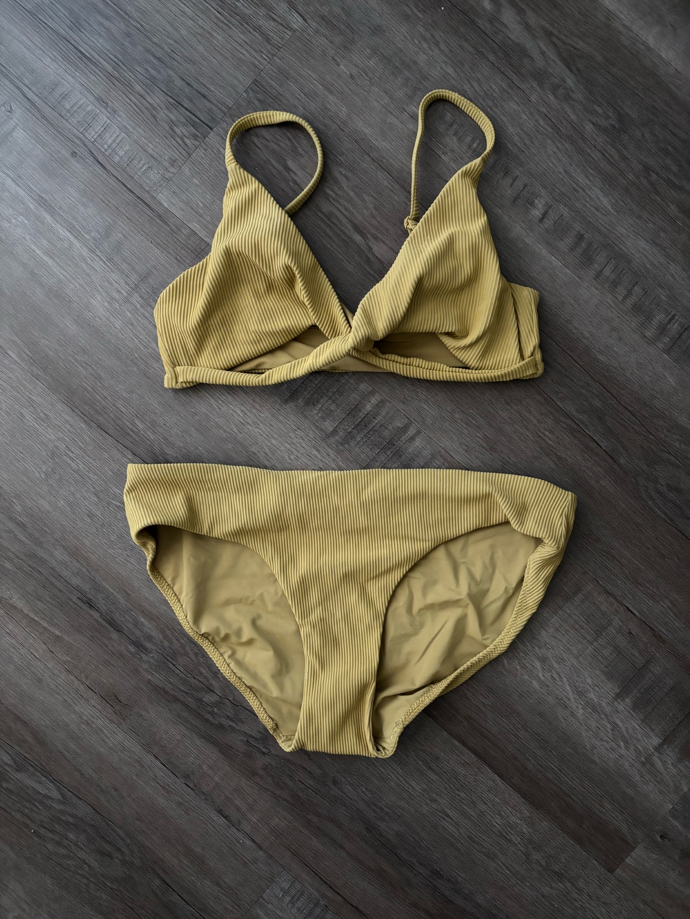 Ribbed Yellow Bikini Set